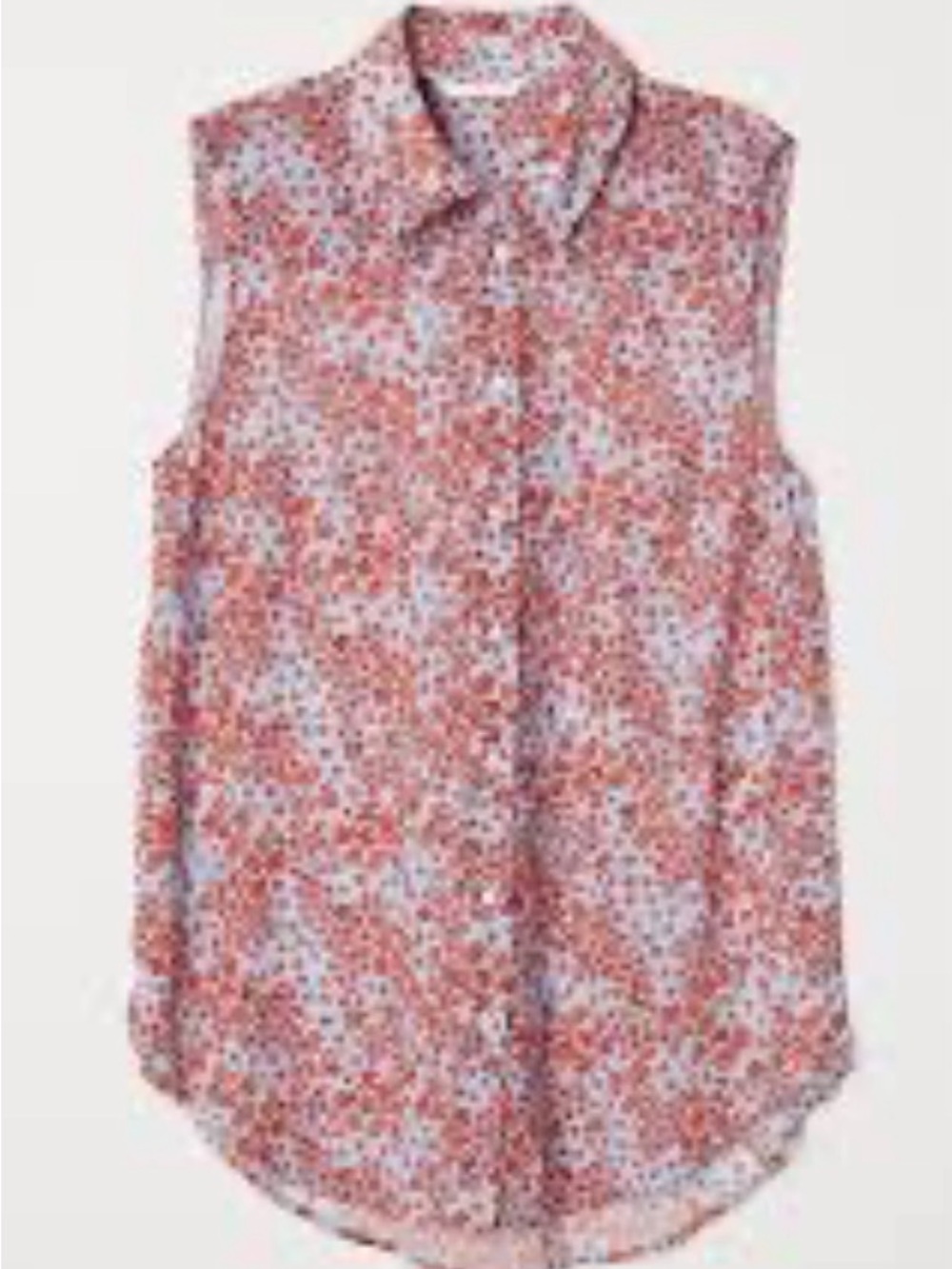 H&M Sleeveless Floral Button-Front Blouse